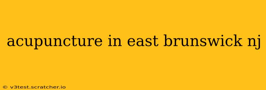 acupuncture in east brunswick nj