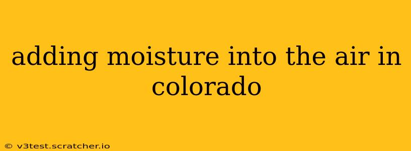 adding moisture into the air in colorado