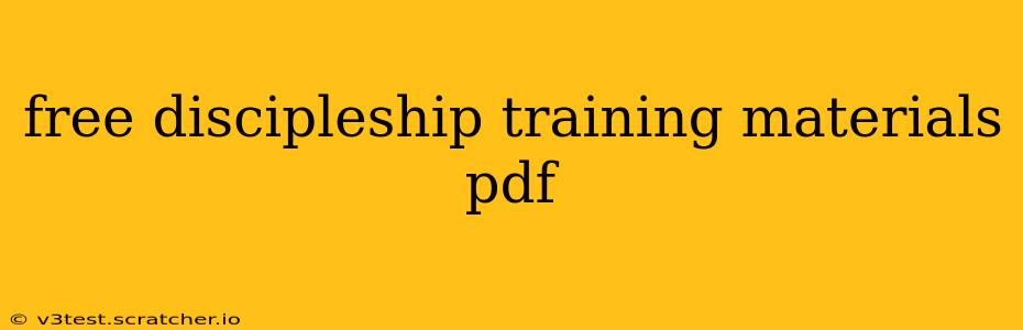 free discipleship training materials pdf