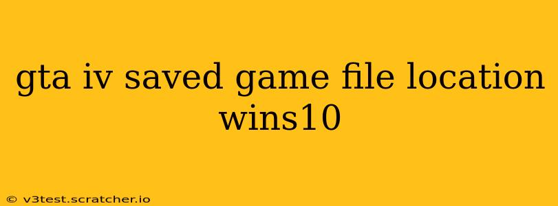 gta iv saved game file location wins10
