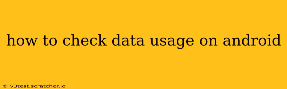 how to check data usage on android