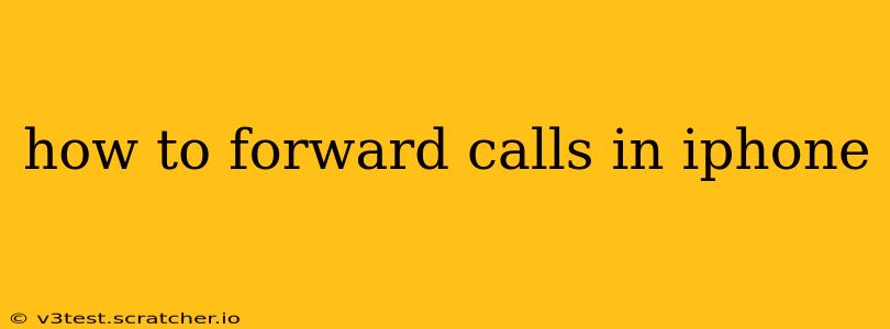 how to forward calls in iphone