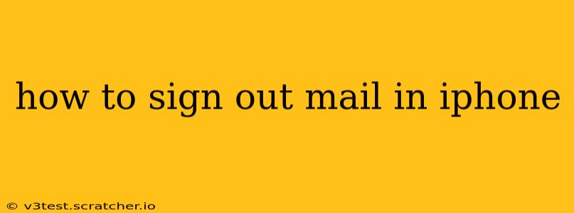 how to sign out mail in iphone