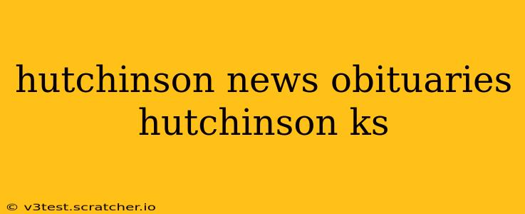 hutchinson news obituaries hutchinson ks
