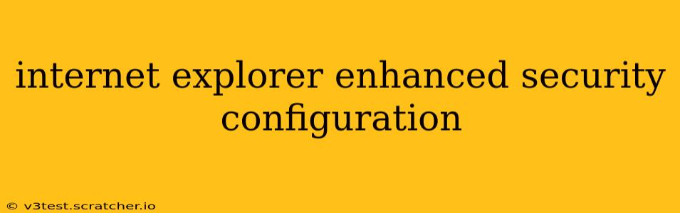 internet explorer enhanced security configuration