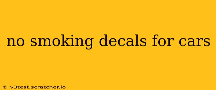 no smoking decals for cars