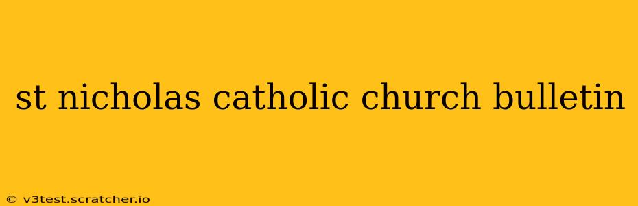 st nicholas catholic church bulletin