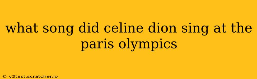 what song did celine dion sing at the paris olympics